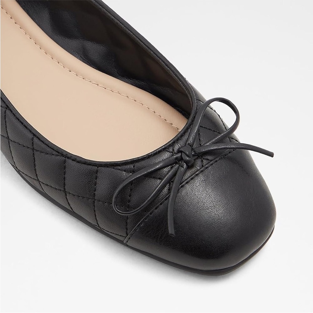 ALDO Women's Braylynn Ballet Flat; Elegant Black Quilted Women's Flats; 9M